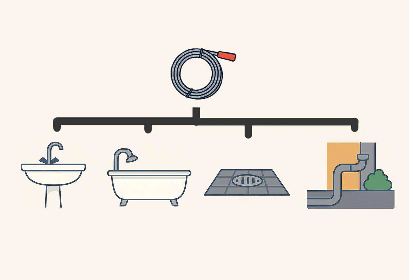 Richtige Länge finden Rohrreinigungsspirale